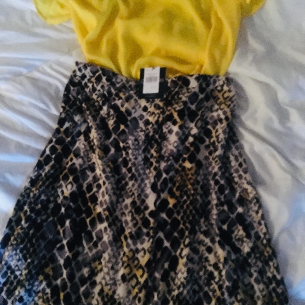 Maxi skirt animal print and blouse yellow M - Picture 2 of 2